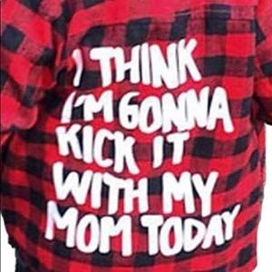 kick it with my mom girls flannel